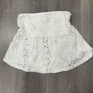 American Eagle Outfitters White Eyelet Mini Skirt